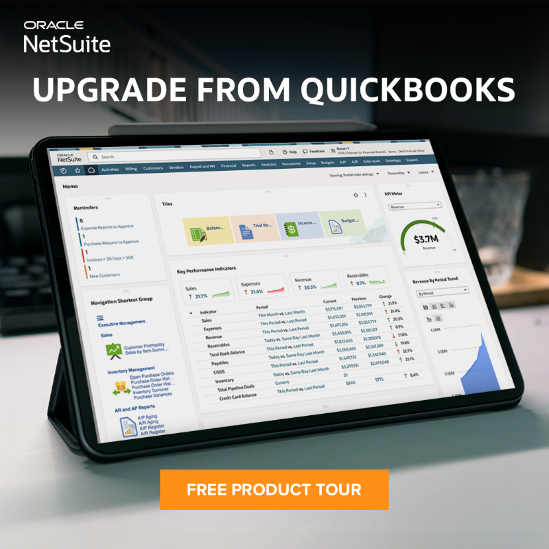 NetSuite's tweet photo. Is your business using QuickBooks? Are you spending more time managing that than running your business? 

Upgrade to NetSuite today.
