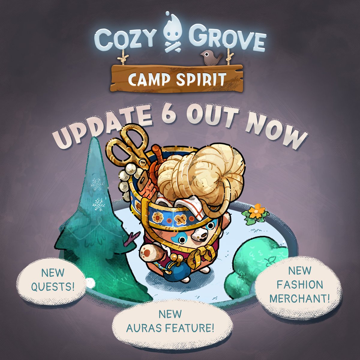 🔥 Update 6 is here and it’s beary good, Scouts!  

🐻 New quests for Bunch and Sofia 
🐻 Taylor, a fashion bear who brings new clothes, hairstyles, and more (we’re obsessed) 
🐻 Finish repairs to the bus—that is, if you’re ready to say goodbye to the Bears 💙  

Full updates in