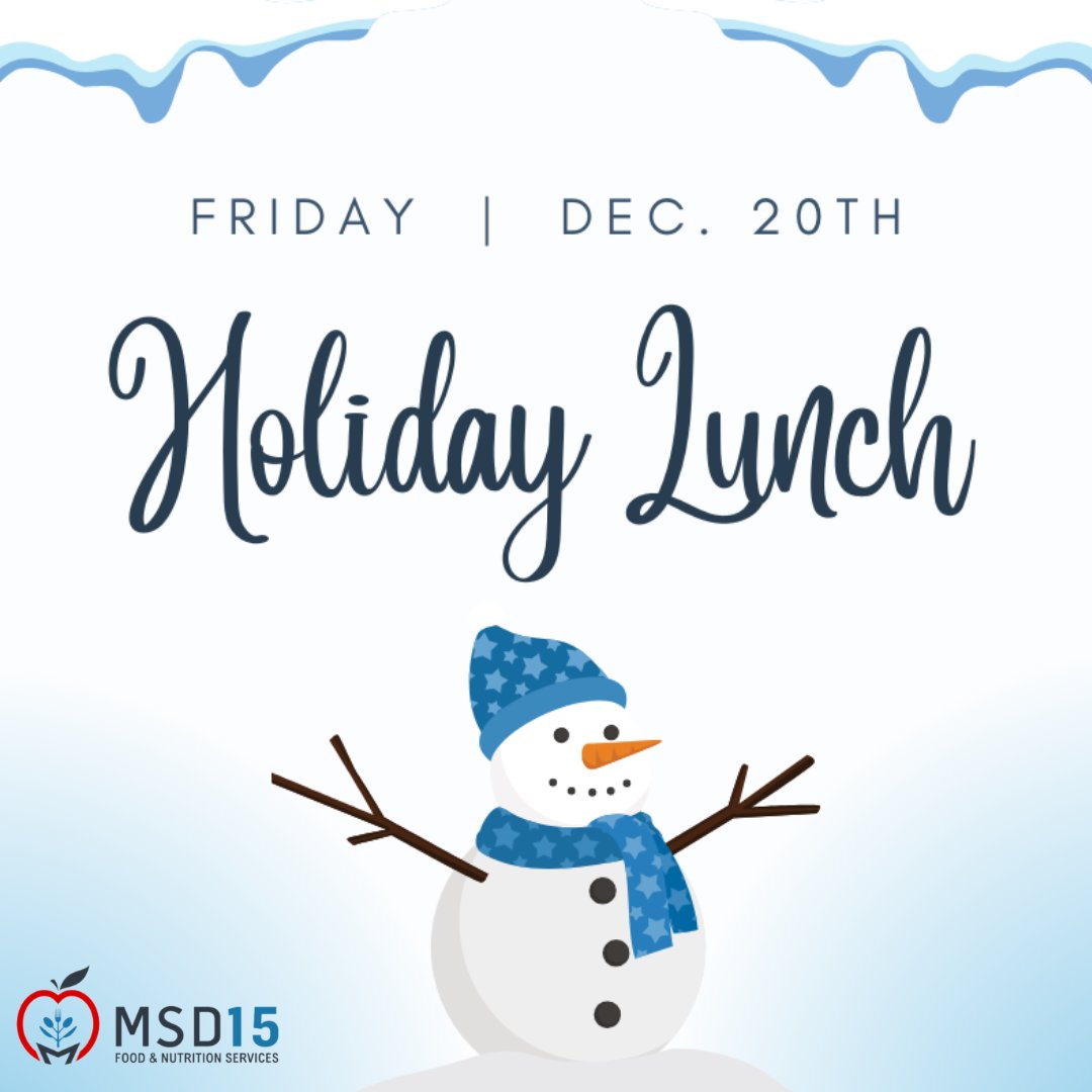 🎄🎉 Celebrate the season with us! Next Friday, December 20th, we’re serving up a special holiday lunch featuring Lasagna Roll-ups 🍝 and a festive holiday sugar cookie 🍪 with every entrée. Don’t miss this delicious way to wrap up the year! 🥳 See you then! 

<a href="/MarquardtSD15/">Marquardt SD15</a>