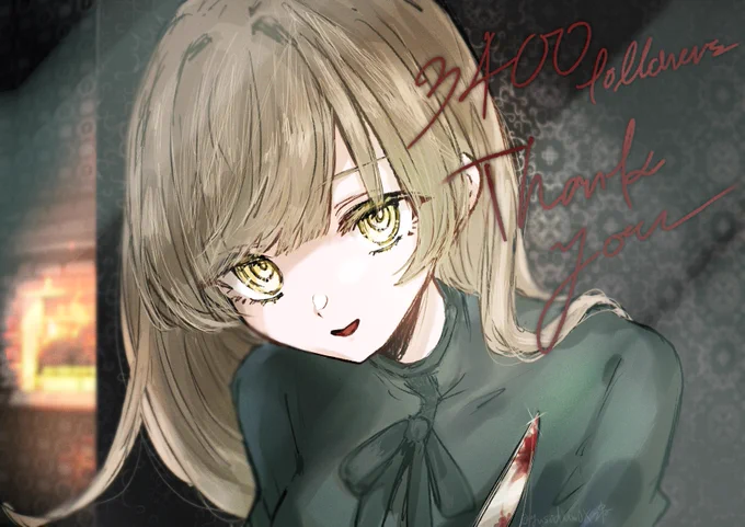 ⋆⸜3400followers 𝑻𝒉𝒂𝒏𝒌 𝒚𝒐𝒖クリスマスの女の子を描きました 