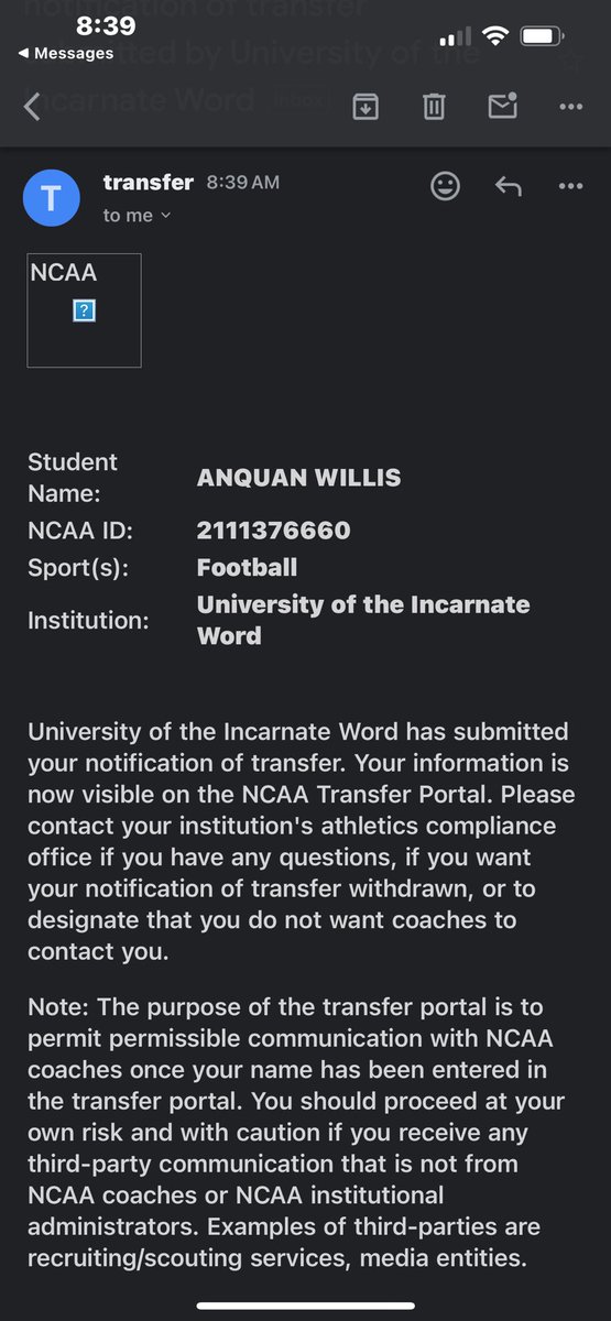 I have officially entered my name into the transfer portal.