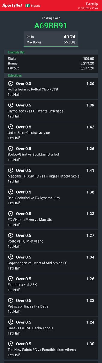 StatsDukeTips's tweet image. A69BB91
39 ODD
⚽️ ⚽️ ⚽️
Sportybet

@Ekitipikin @MOE__BOY @GreenTips01 @pink_girrll @LifeOfAdunni @Mrbankstips