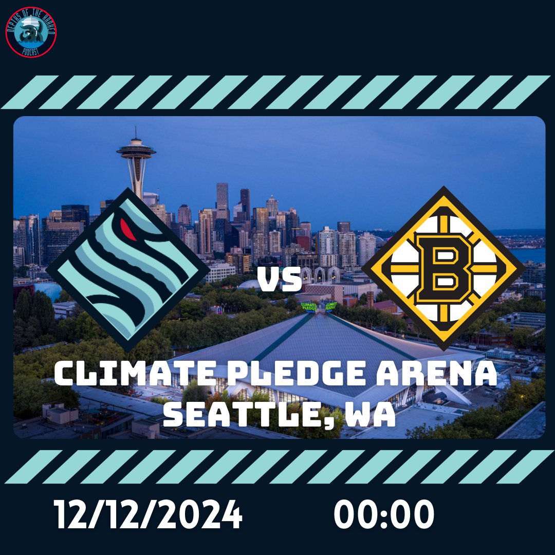 Deptofthekraken's tweet photo. 𝗞𝗥𝗔𝗞𝗘𝗡 𝗛𝗢𝗖𝗞𝗘𝗬 𝗕𝗔𝗕𝗬

GAMEDAY: 31/82
🏟 𝐂𝐥𝐢𝐦𝐚𝐭𝐞 𝐏𝐥𝐞𝐝𝐠𝐞 𝐀𝐫𝐞𝐧𝐚
📍 𝐒𝐞𝐚𝐭𝐭𝐥𝐞, 𝐖𝐀
📅 12/12/2024
⏰ 00:00
📺 Disney+
🏒@SeattleKraken vs @NHLBruins 

#SeaKraken | #BrasilTemNHL | #RIPBond https://t.co/4UAKQuEcrH