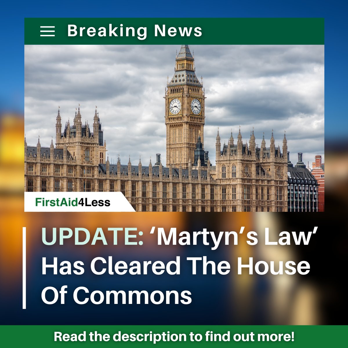 FirstAid4LessUK's tweet image. 🚨 Legal Update 🚨

The Terrorism (Protection of Premises) Bill, known as Martyn’s Law, has cleared the House of Commons and is expected to become law in early 2025.

Start your preparations today!
firstaid4less.co.uk/Medical/Bleed-…

#FirstAid4Less #MartynsLaw #PAcT #PublicSafety #ProtectUK