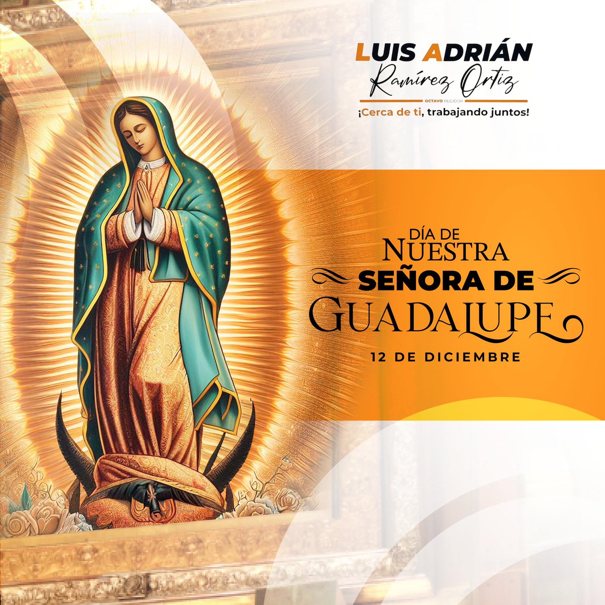 LuisAdrian_R's tweet photo. 🙏 Hoy celebramos a la Virgen de Guadalupe, símbolo de fe, esperanza y unión para todas las familias mexicanas. Que su manto ilumine nuestros corazones y guíe nuestros pasos.

En este día tan especial, recordemos que nuestras tradiciones son el alma de nuestra comunidad. https://t.co/HCSaAcgAA3