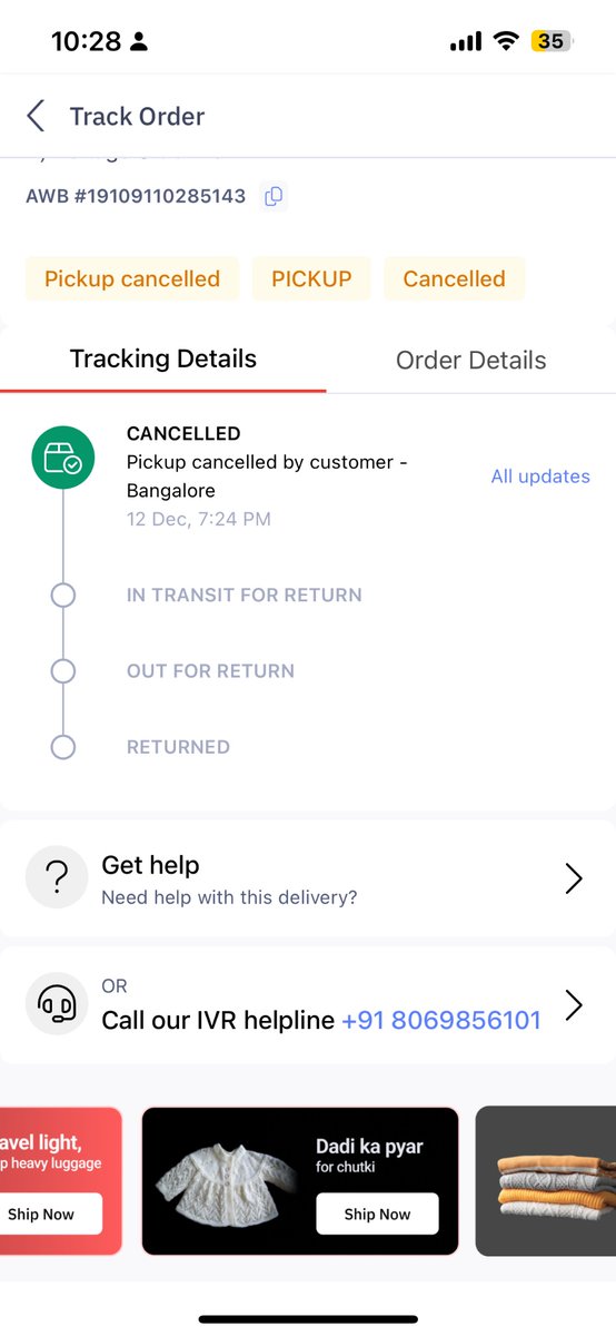 renjith's tweet photo. @VGuardOfficial I raised a return request on December 5th due to the output issue. The item has still not been picked up and @delhivery didn’t even attempt to contact me for the pickup and had the audacity to cancel it today stating it’s being cancelled by customer. Such a fraud organization. https://t.co/euGNiezzib