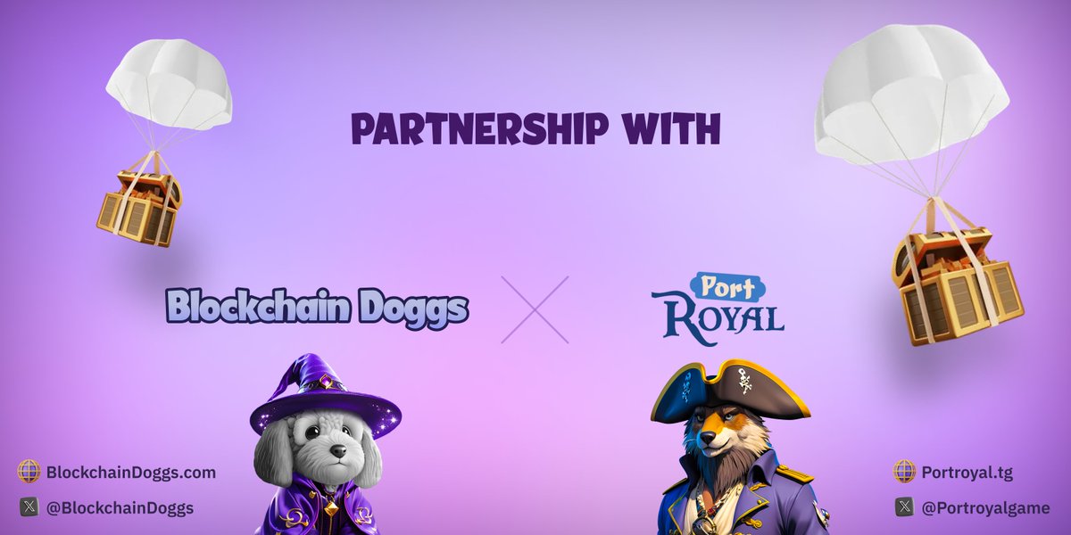 🤝 Partnership Announcement! 🤝

We’re thrilled to announce our partnership with Port Royal—a new meta-auction game where players can win even more rewards! 🎉
💎 Doggs dedicated auction will be launching on Friday 13th, 17 UTC on t.me/portroyalgameb…

🔥Win a total of : 15