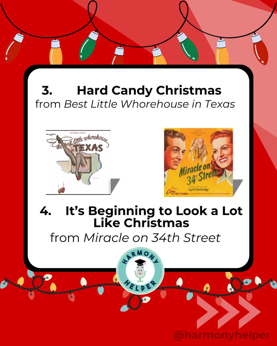 harmonyhelper's tweet photo. Did you know that some of your favorite holiday classics were born on Broadway? Count down to Christmas with 12 holiday showtunes that’ll have you singing your heart out all season long 🎶 #HarmonyHelper https://t.co/uiSTW3QjN5