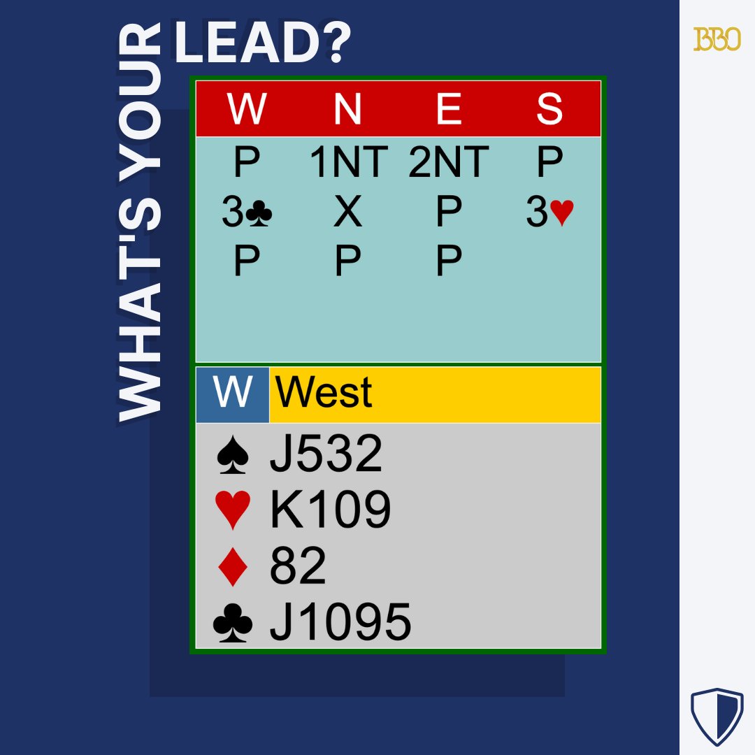 BridgeBase's tweet photo. Pick your lead!

#openinglead #bridgestrategy #bridgedefense #weeklyquiz https://t.co/DhhWOuq9MK