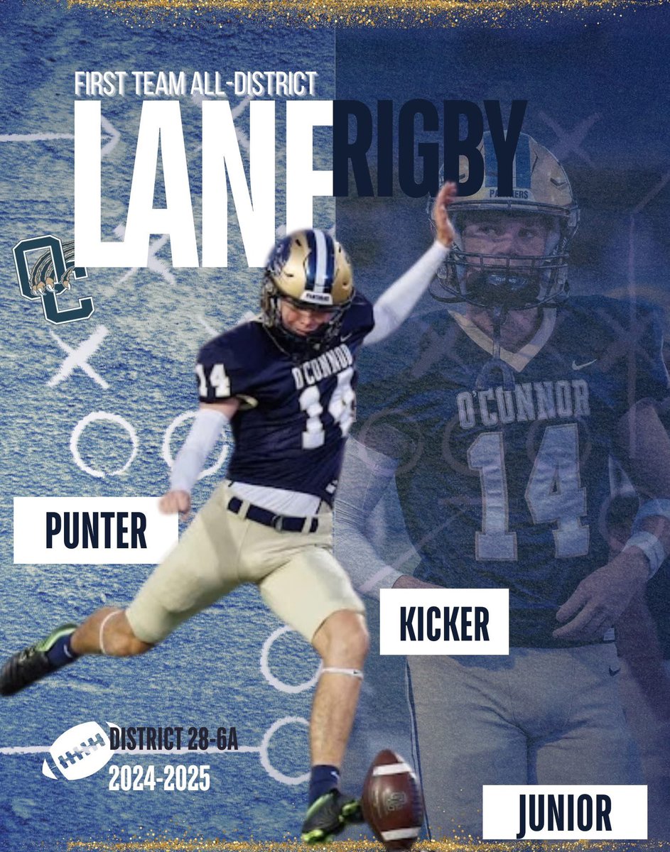 LaneRigby_07's tweet image. Thankful to be named 1st team All District Kicker and 1st team All District Punter!!! @KohlsHighlights @Coach_CRoberts @CoachBrownUTSA @OCathletics1819