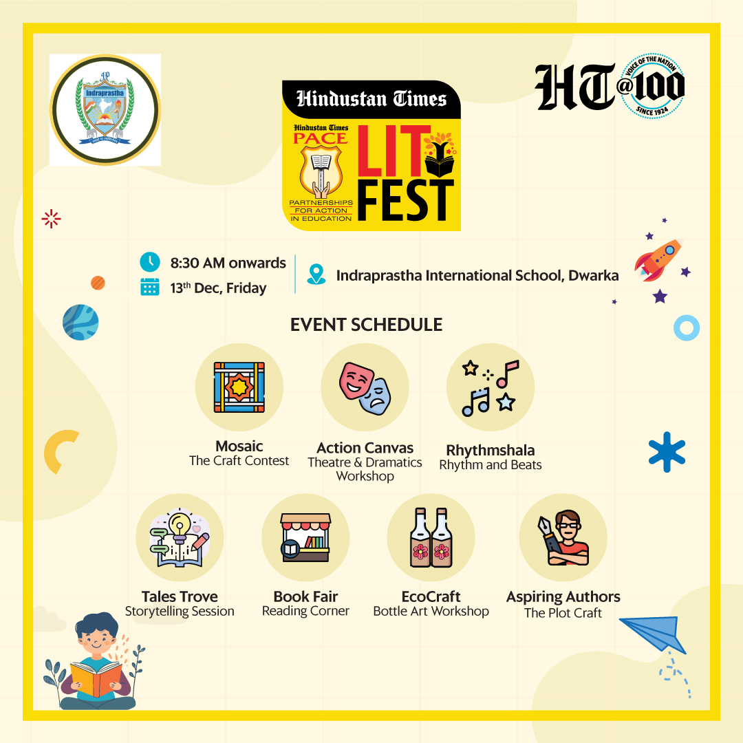 htTweets's tweet photo. #HTPACELitFest is all set for its final session tomorrow with exciting workshops and expert sessions lined-up to conclude this exciting event on a fun note.
Stay tuned for more updates.
Empower your child with credible news @ https://t.co/dCFWh1UNNW
#HTat100 @htschooltweets https://t.co/X4JCxrXyBV