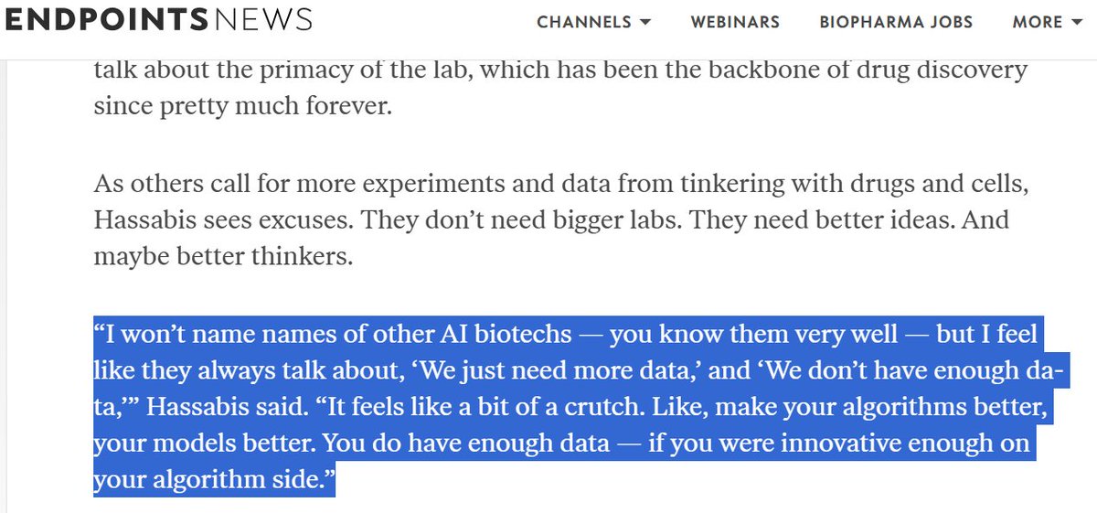 Matthew Kirshner (@mattykirsh) on Twitter photo Super thought-provoking piece by <a href="/AndrewE_Dunn/">Andrew Dunn</a> on Isomorphic. The whole company is a big middle finger to the almost universally held dogma in TechBio that data is the key bottleneck. Super thought-provoking piece by <a href="/AndrewE_Dunn/">Andrew Dunn</a> on Isomorphic. The whole company is a big middle finger to the almost universally held dogma in TechBio that data is the key bottleneck.
