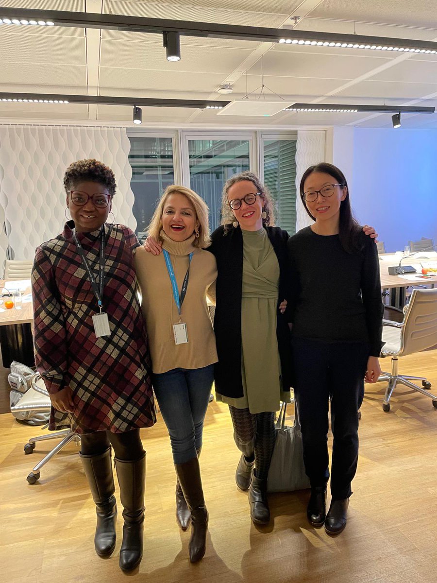 Amazing conversations at CIFAR Humanity’s Urban Future meeting in Vienna; pecial because of these wonderful, generous, amazing women /colleagues: Julie-Anne Boudreau , Xuefei Ren,  Grace Adeniyi-Ogunyankin. ❤️ And thank you Ash Amin for taking the photo!