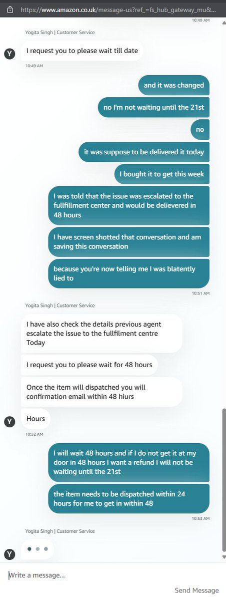 atiusdade's tweet photo. So @AmazonUK  allows their employees to make false promises to clients. https://t.co/7rXksrMgZx