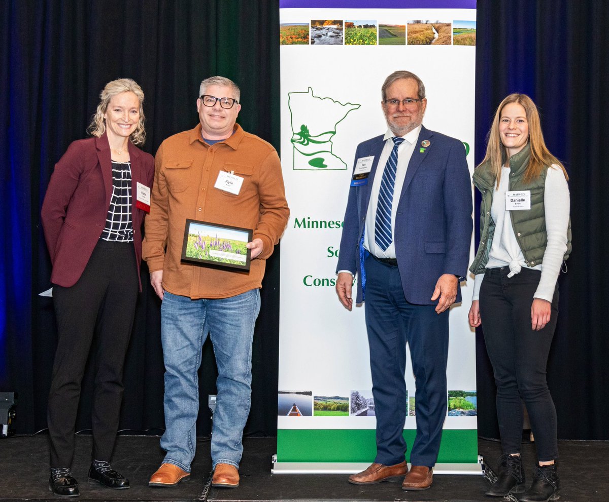 KatieSmith_MN's tweet photo. It was my pleasure to present DNR’s Ecological and Water Resources’ Appreciation Award to Pipestone SWCD last week at @MnSWCD convention. Grateful for all our SWCD partners. (Photo credit: Patrick Clancy) https://t.co/16upK1jCw8