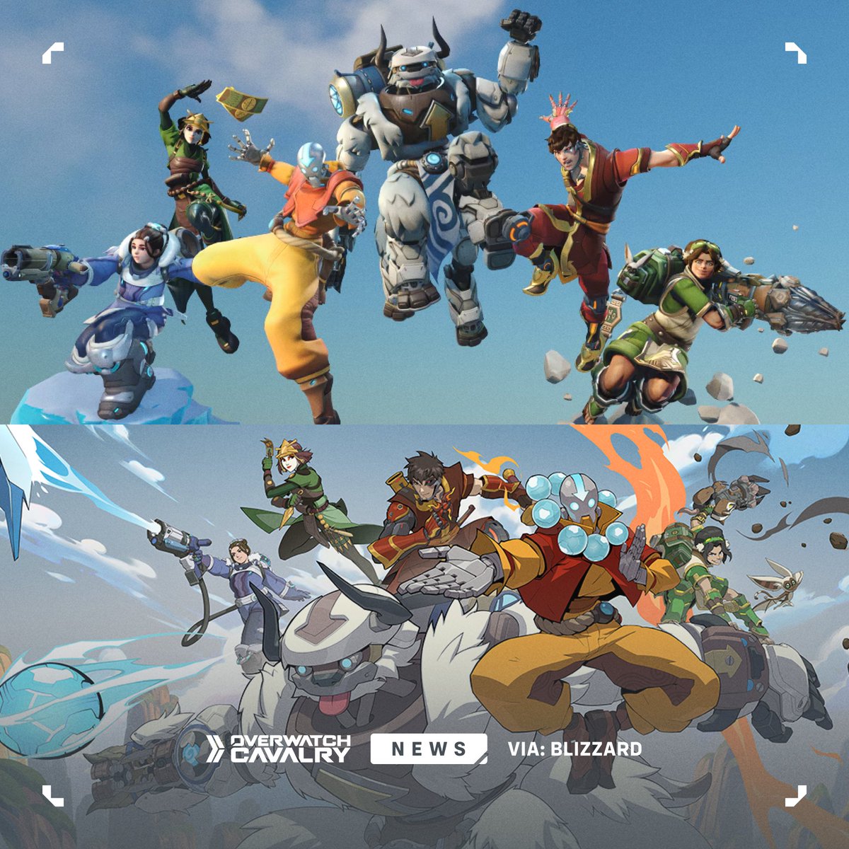 First Look at #Overwatch2 x Avatar: The Last Airbender Skins ⬇️

💨 Aang - Zenyatta
🪨 Toph - Venture
🔥 Zuko - Genji
💧 Katara - Mei
🪭 Suki - Kiriko
🐏 Appa - Orisa

Which one is your favorite? 💭