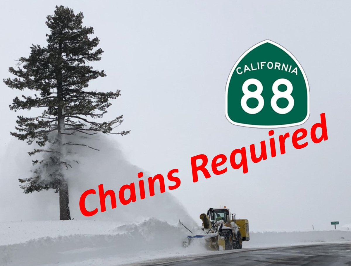 CaltransDist10's tweet photo. #AmadorCounty & #AlpineCounty Caltrans has R2 chain controls in place on SR-88 from @KirkwoodMTN to Red Lake Creek as of 4AM on 12/12/24
For real-time winter highway conditions #KnowBeforeYouGo w. our Caltrans #QuickMaps mobile app or visit https://t.co/dG9yQ1Ub7h
@CaltransHQ https://t.co/L2LHN9vINu