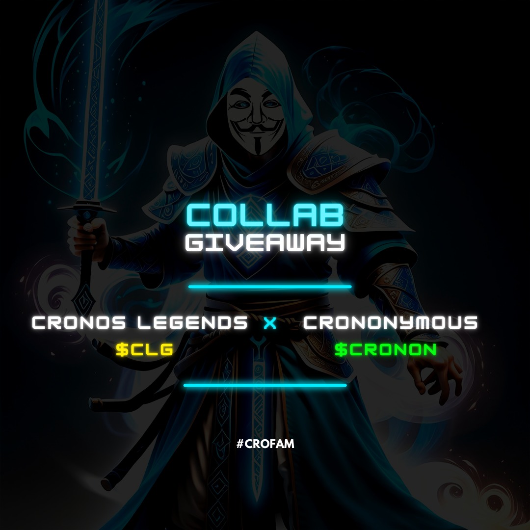 CrononymousNFT's tweet photo. 🚨 Collab giveaway alert!

Prizes 🎁

$10 worth of $CLG
$10 worth of $CRONON

How to participate ✅

1️⃣ ♥️ &amp; 🔄
2️⃣ Tag 3 friends
3️⃣ Follow @CronosLegends and @CrononymousNFT 
4️⃣ Join both Discord

⚔️ https://t.co/8fgqLu6lXP
🎭 https://t.co/BvrtkGb0FM

Expect us 🎭 48h ⏰

#Crofam https://t.co/JwWPJ3ms3n