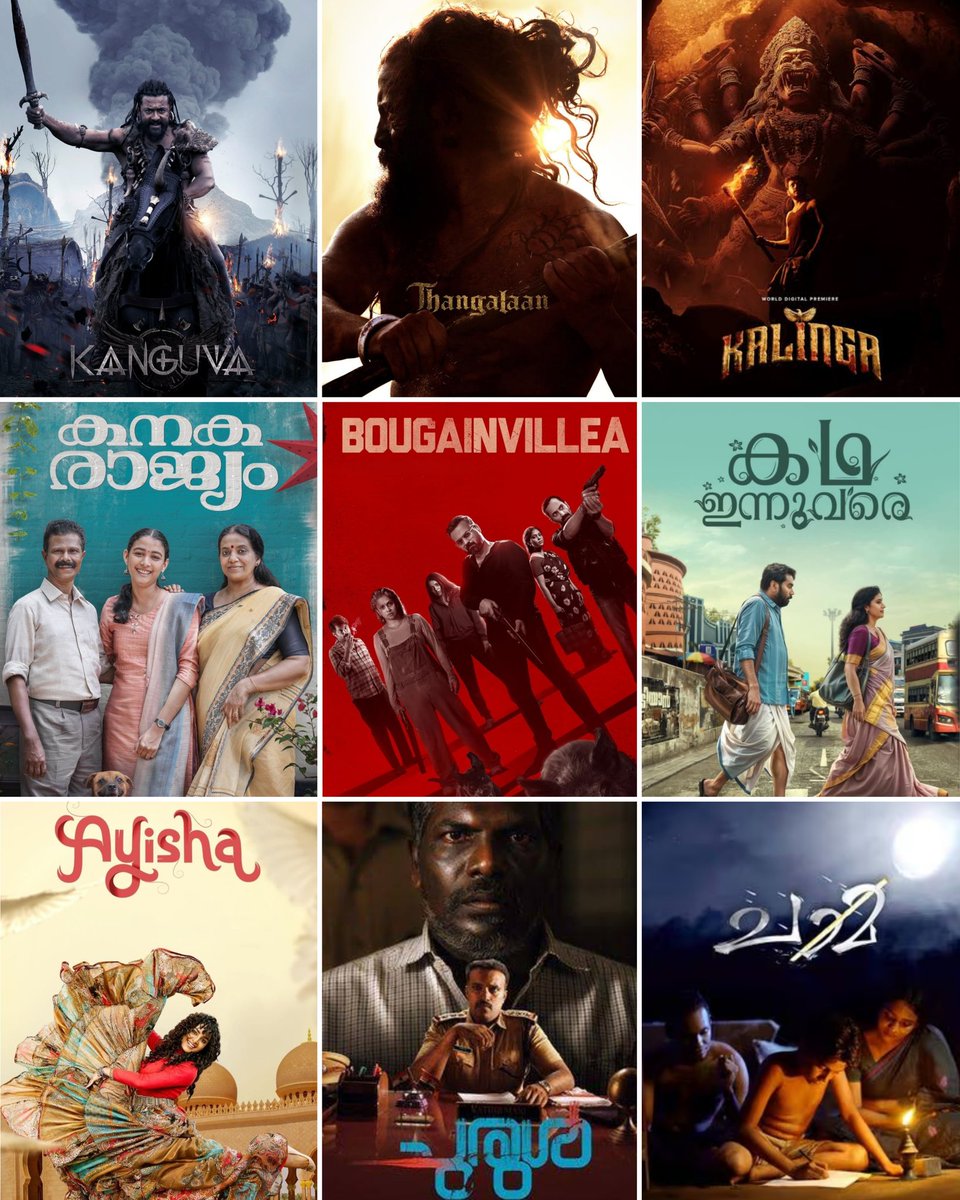 Sivaprasanth5's tweet photo. This week Releases in OTT 🍿
(1/6)
🌶️ TAMIL
✨ @PrimeVideo
#Kanguva
✨ @netflix
#Thangalaan
✨ @ahatamil
#Kalinga
🌶️ MALAYALAM
✨ @PrimeVideo
#Kanakarajyam
✨ @SonyLIV
#Bougainvillea
✨ @manorama_max
#KadhaInnuvare
✨ @SimplySouthApp
#Ayisha
✨ #CSpace
#Churul
#Chaama https://t.co/qQj6UYx2Vj