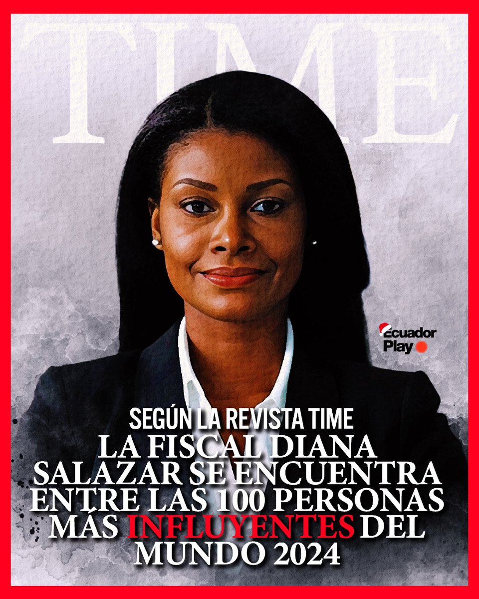 EcuadorPlay's tweet photo. ⚖️ La Fiscal General Diana Salazar ha sido reconocida por Time como una de las 100 personas más influyentes del mundo en 2024. Dicho honor se debe a su lucha incansable contra la corrupción y casos emblemáticos como Odebrecht. 

🇪🇨 Salazar es la primera ecuatoriana en recibir este prestigioso reconocimiento, consolidándose como un líder global en justicia y transparencia. Por otro lado, también ha recibido premios internacionales como el “International Anticorruption Champions Award” del Departamento de Estado de los Estados Unidos.