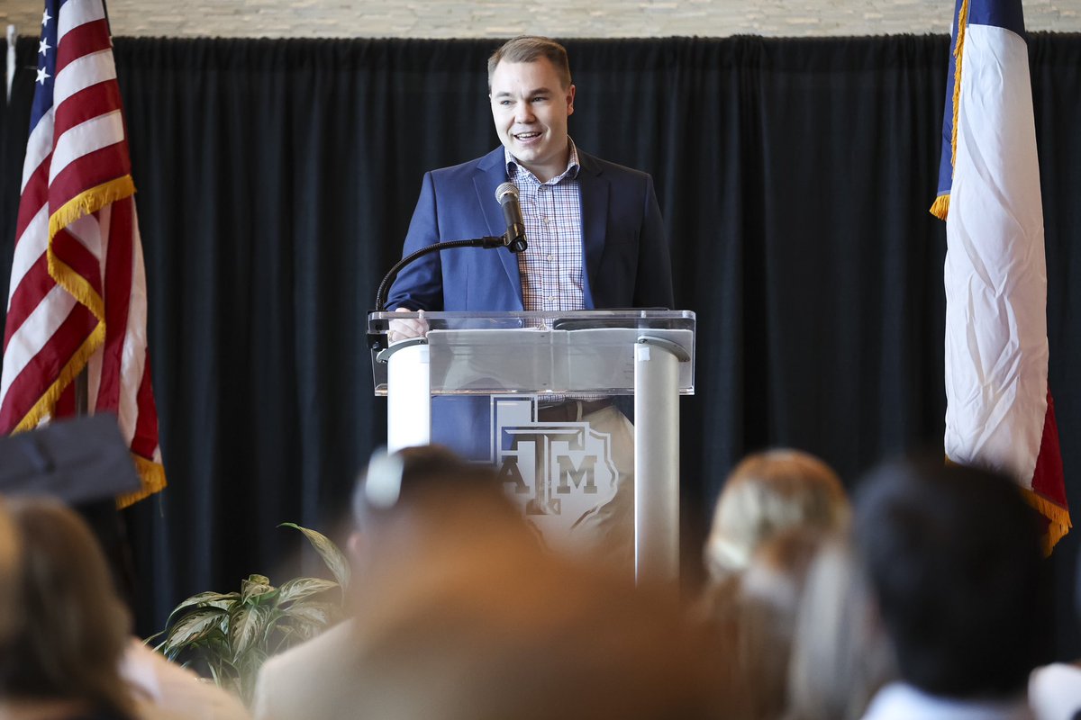 TAMULettermen's tweet image. “We have proved time and time again that Aggies never back down”
Thank you to Board of Directors Member & Aggie Football Lettermen Drew Riethman ‘20 for speaking at this semester’s student athlete Graduation Celebration!! You prepared these students well and made us proud!!