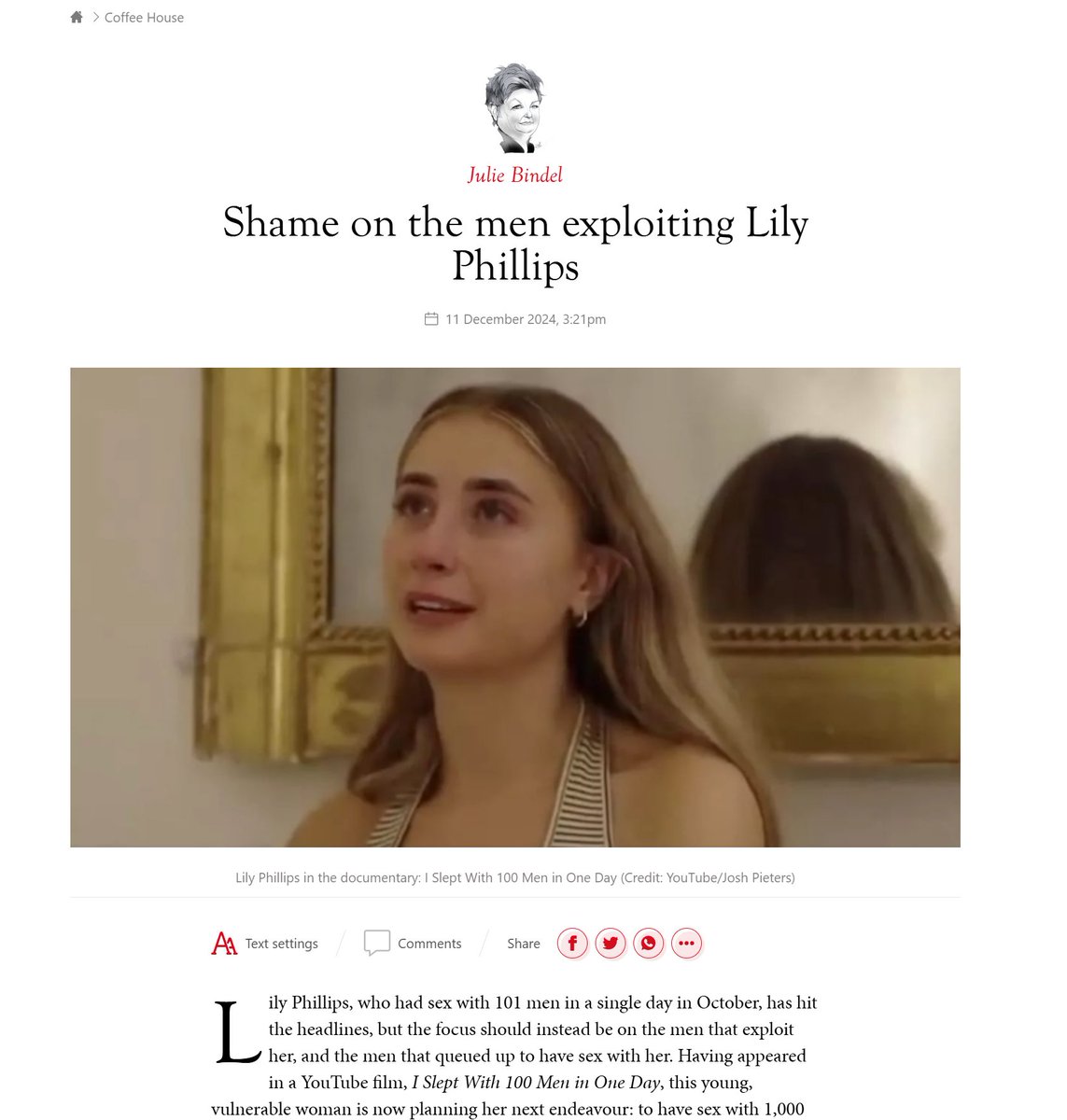 mynerdyhome's tweet photo. What a stupid article. Yes, let's blame the men for her decision to get run through all day long. Lily Phillips is the perfect example of immoral and degenerate society has become- and she's going to do it again! 1000 men! She's doing a casting call for it- so who is really exploiting who here?