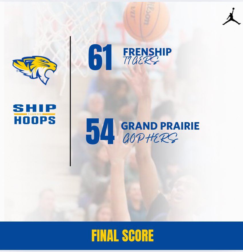 Frenship Boys Basketball (@boysfrenship) on Twitter photo šCW JACKSON TOURš
šØFinal ScorešØ
Pool Play Results:
Tigers (9-4) 61
Grand Prairie 54
<a href="/pattonpinkins1/">Patton Pinkins</a> 33pts
ā”ļø 6:30pm vs Texas Leadership-CH
<a href="/HubCityPrepsLBK/">HubCityPreps.com</a> <a href="/LubbockAJ__HS/">Lubbock Avalanche-Journal HS Sports</a> <a href="/hoopinsider/">Hoopinsider</a> <a href="/TexasHoopsGASO/">TexasHoops/GASO š</a> <a href="/pchristy11/">Pete Christy</a> <a href="/CollieronTV/">A David Collier</a> šCW JACKSON TOURš
šØFinal ScorešØ
Pool Play Results:
Tigers (9-4) 61
Grand Prairie 54
<a href="/pattonpinkins1/">Patton Pinkins</a> 33pts
ā”ļø 6:30pm vs Texas Leadership-CH
<a href="/HubCityPrepsLBK/">HubCityPreps.com</a> <a href="/LubbockAJ__HS/">Lubbock Avalanche-Journal HS Sports</a> <a href="/hoopinsider/">Hoopinsider</a> <a href="/TexasHoopsGASO/">TexasHoops/GASO š</a> <a href="/pchristy11/">Pete Christy</a> <a href="/CollieronTV/">A David Collier</a>