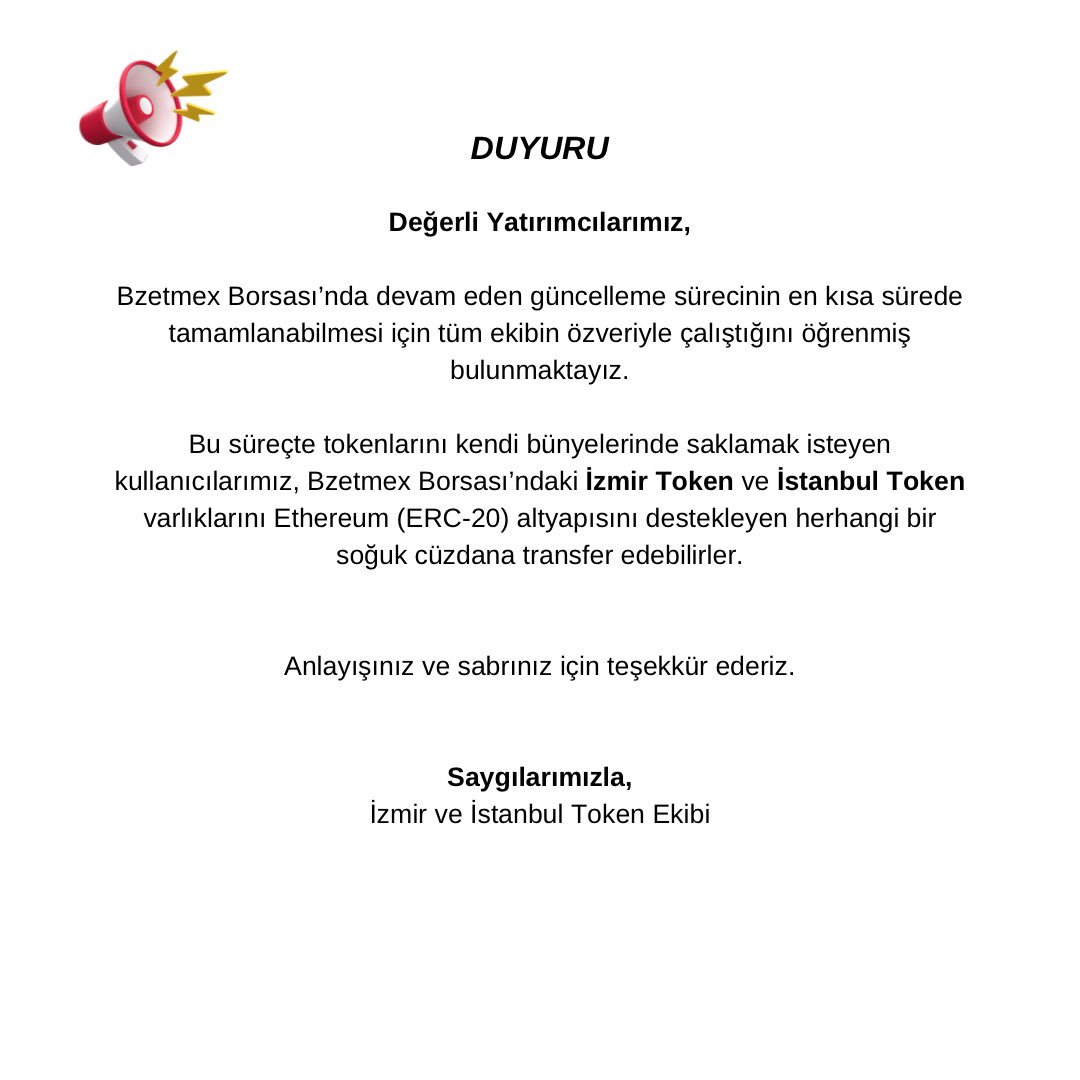 📌 Önemli duyuru
#İzmirToken