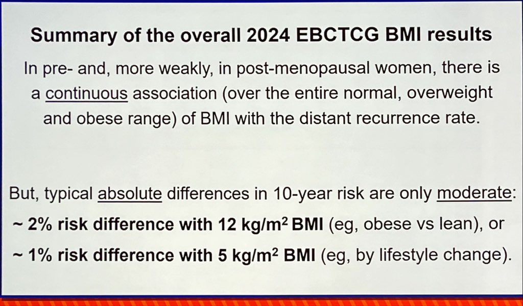 PabloMando's tweet photo. BMI and breast cancer recurrence
👇🏼 #SABCS24 https://t.co/VEL2tp7VK3