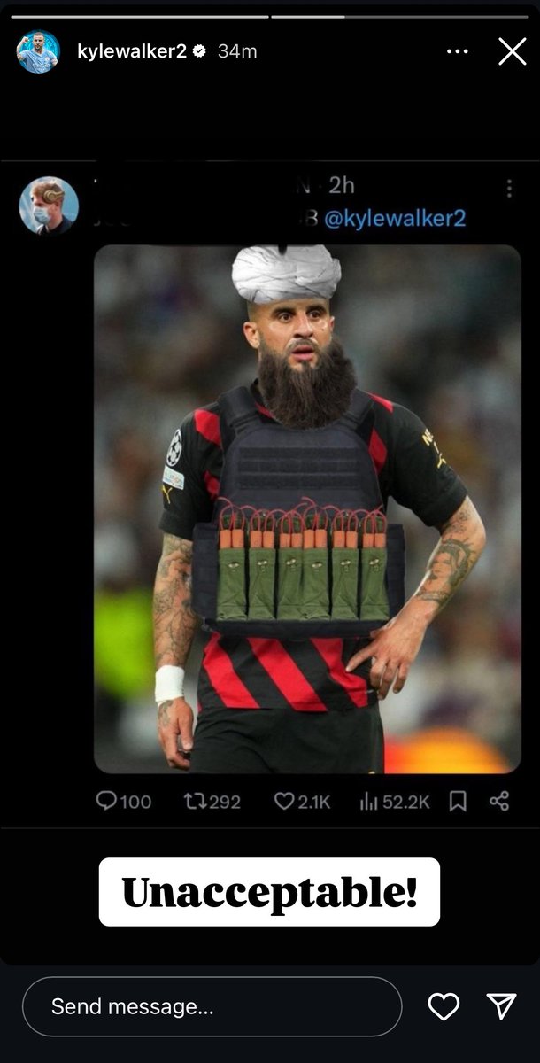 StokeyyG2's tweet photo. Kyle Walker is not happy with photoshop images posted on Twitter… https://t.co/L0xhSOcyqx