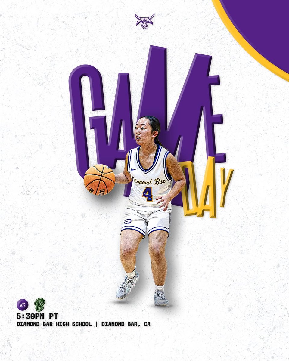 Gameday is THURSDAY. Diamond Bar vs .Brea Olinda at Diamond Bar High School Gym 5:30pm. Go Brahmas!💜💛
