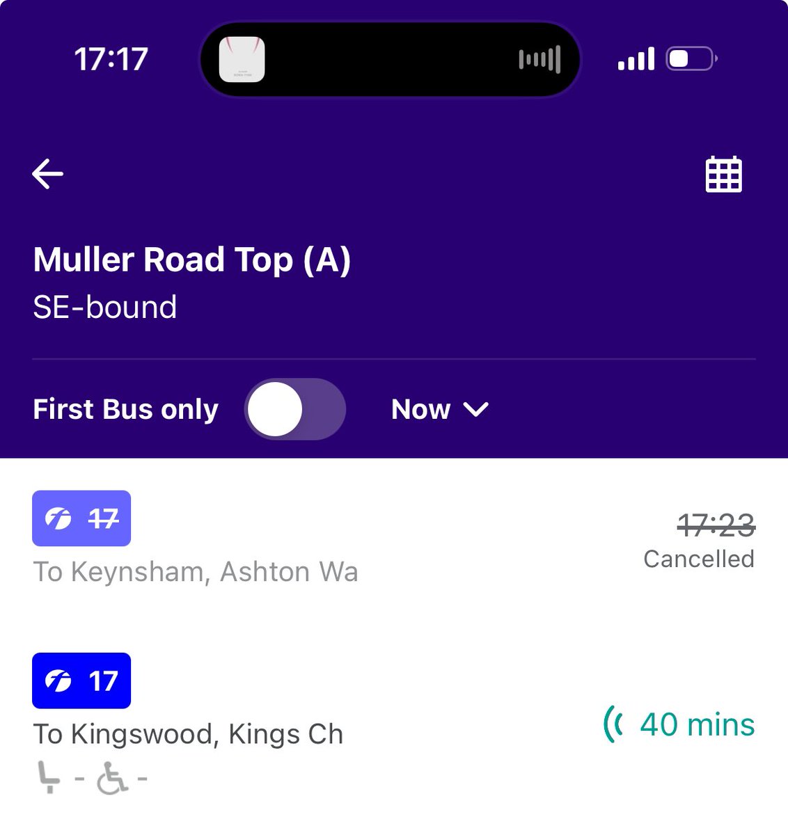 pumpkin_panic_'s tweet photo. @FirstBSA cancelling a bus when it was 10 mins away on the tracker is a joke. I guess I’ll stand around in the cold whilst it’s dark for the next 40 odd minutes. Do better. https://t.co/IGC5LhudrB
