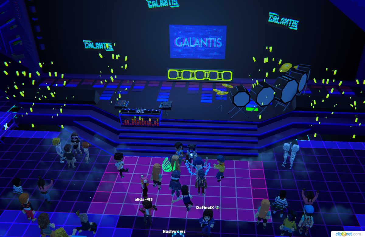 arturionv's tweet photo. Rocking out at the @wearegalantis Stage in @TheSandboxGame. The virtual crowd is going wild! 🎉🔊 https://t.co/DO2UwnZC4T #TheSandbox #AlphaSeason4 #AS4SocialChallenge https://t.co/xoavShEEI2