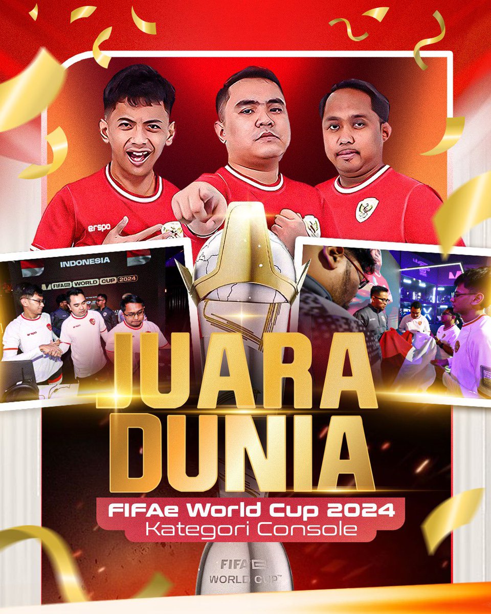 Indonesia Juara Dunia!

Timnas eFootball Indonesia berhasil menjadi juara dalam FIFAe World Cup 2024 Kategori Console. Timnas Indonesia yang diwakili oleh Elga Cahya Putra, Rizky Faidan, dan Akbar Paudie berhasil menang melawan Brasil di final. 

Selamat dan terima kasih sudah