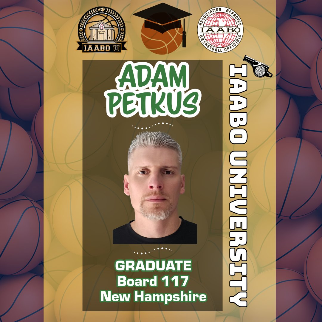 IAABO's tweet photo. π Congratulations to Adam Petkus, Bd. 117 in New Hampshire!
π #IAABO #OneRuleOneInterpretation
βοΈ https://t.co/VVppqLAvzB
π₯ https://t.co/ywtud7FvGi
π― https://t.co/9Jd697lwvZ
Instagram: Β @Papapetki
Twitter/X: @petris31 https://t.co/sC0ZmmkLrd