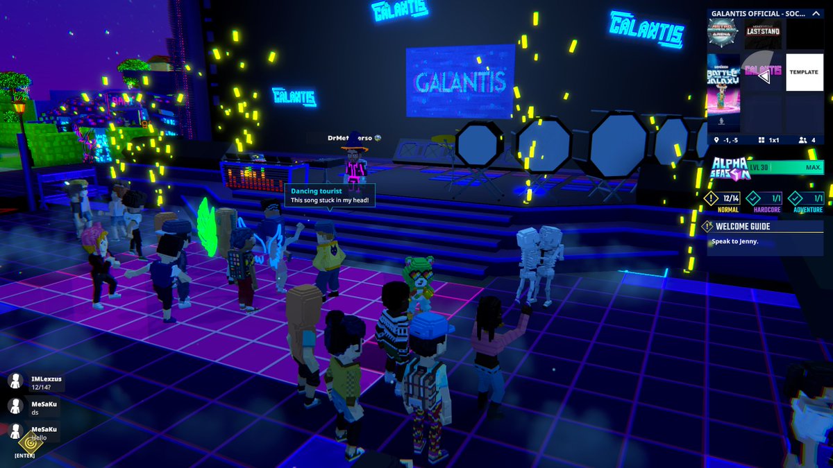 Rocking out at the <a href="/wearegalantis/">Galantis</a> Stage in <a href="/TheSandboxGame/">The Sandbox</a>. The virtual crowd is going wild! 🎉🔊 register-landings.sandbox.game/alphaseason4-s… #TheSandbox #AlphaSeason4 #AS4SocialChallenge