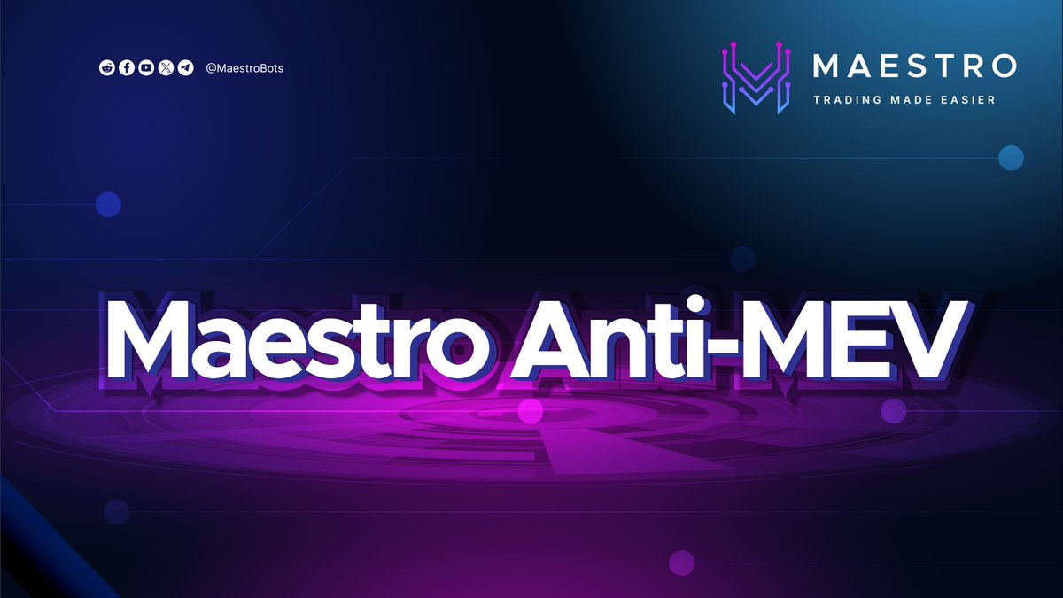 MaestroBots's tweet photo. 🧵 Understanding Anti-MEV Across Chains

Miner Extractable Value (MEV) allows bots to profit at your expense through:

• Sandwich attacks
• Frontrunning
• Failed transactions

Here's how different chains handle Maestro’s Anti-MEV, and what you need to know 👇
