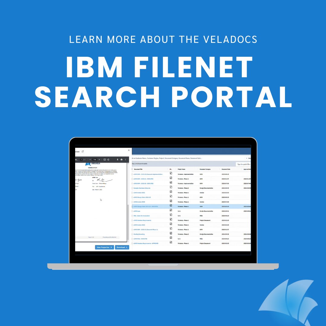 docuvela's tweet image. Veladocs Search Portal maximizes your IBM Filenet system with advanced search capabilities. Enhance your ECM experience seamlessly 🚀. Improve productivity and efficiency with cutting-edge technology. 
docuvela.com/veladocs-ibm-f…
#DocumentManagement #IBM #Filenet #ECM.