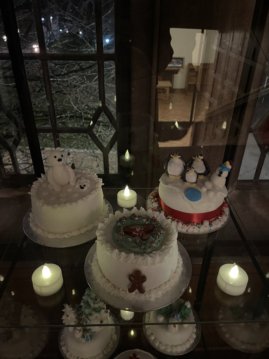 BSGDFood's tweet photo. The Christmas cake display is ready for tonight’s Carol concert. Year 9s have worked really hard over the last few weeks making, icing &amp; decorating their cakes. We think they look wonderful! 🎄🎄🎄🎄🎄@BSGDLowerSchool https://t.co/Aw9W06NwXU