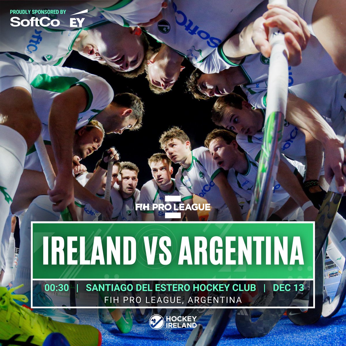 FIH PRO LEAGUE: IRELAND VS ARGENTINA ☘️

Straight back to business tonight at 00:30 Irish Time as we face the hosts Argentina. Another big shift to come after a very positive opening game last night.

Watch the team live by visiting fih.hockey, and make sure to