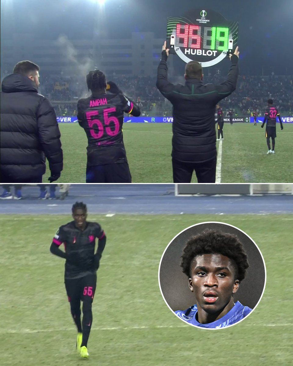 18-year-old Ghanaian-born forward Ato Ampah made his Chelsea debut vs. FC Astana in the Conference League.

The temperature was -9 degrees 😅🥶