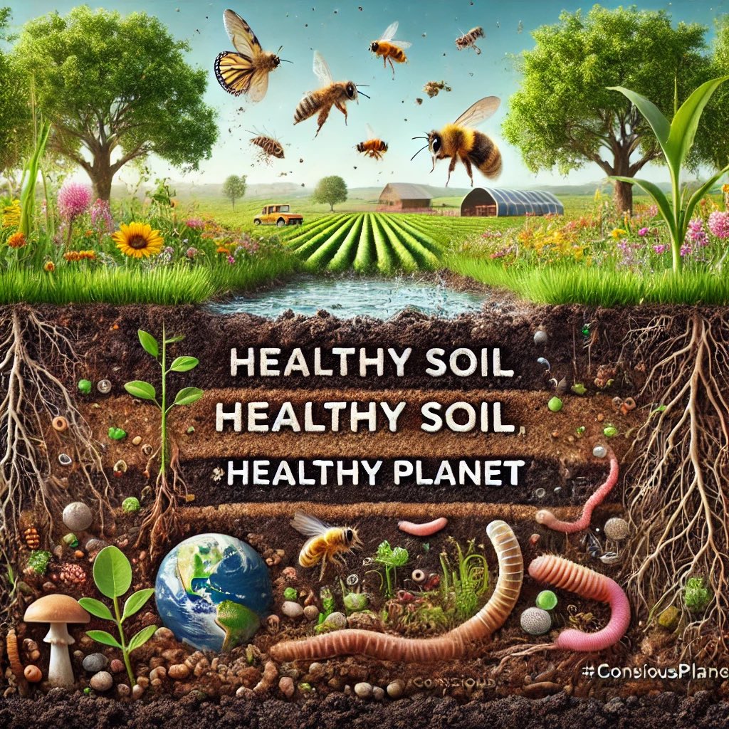 GuardianForSoil's tweet photo. 🌱 Healthy soil means a thriving planet! From supporting biodiversity to regulating water cycles and providing food security, soil is at the heart of all ecosystems. Protecting our soil is protecting our future.

#SaveSoil #SoilFirst #ConsciousPlanet https://t.co/BzbBTQ22lC