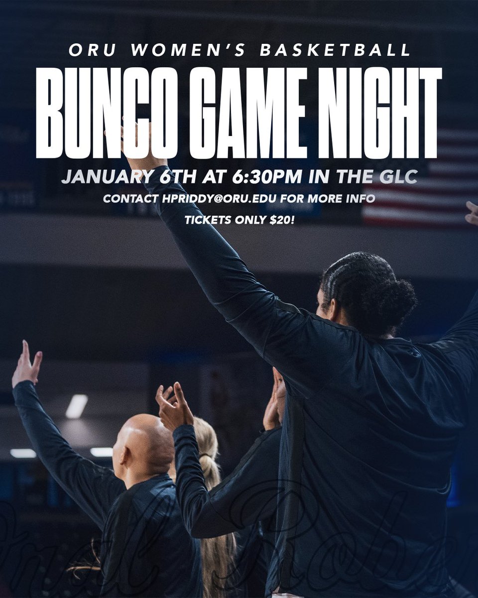 ORU W. Basketball (@oruwbb) on Twitter photo ๐๐ฎ๐ง๐๐จ ๐ ๐๐ฆ๐ ๐ง๐ข๐ ๐ก๐ญ! ๐ฎ
Your Golden Eagles are hosting Bunco game night on January 6th at 6:30 PM in the Global Learning Center! Click the link in bio to buy tickets or contact hpriddy@oru.edu for more information!
#ORUWBB | #GoldenStandard ๐๐ฎ๐ง๐๐จ ๐ ๐๐ฆ๐ ๐ง๐ข๐ ๐ก๐ญ! ๐ฎ
Your Golden Eagles are hosting Bunco game night on January 6th at 6:30 PM in the Global Learning Center! Click the link in bio to buy tickets or contact hpriddy@oru.edu for more information!
#ORUWBB | #GoldenStandard