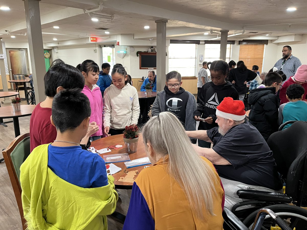 Patlan 4th Graders visited Nesbit Nursing Home as part of our READ, BAKE, SHARE grant. Students delivered cranberry bread and took a tour. They spent time with residents making a Winter craft and playing holiday bingo, <a href="/PatlanES/">Patlan Elementary</a>  <a href="/SeguinISD/">Seguin ISD</a>
