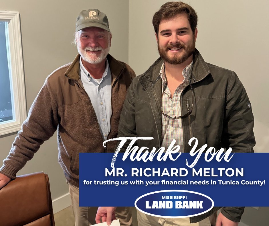 It’s a privilege to serve the residents of Tunica County. We've successfully completed our first loan signing at our satellite location in downtown Tunica. A heartfelt thank you to Mr. Melton for consistently placing your trust in us for your financial needs. #mslandbank