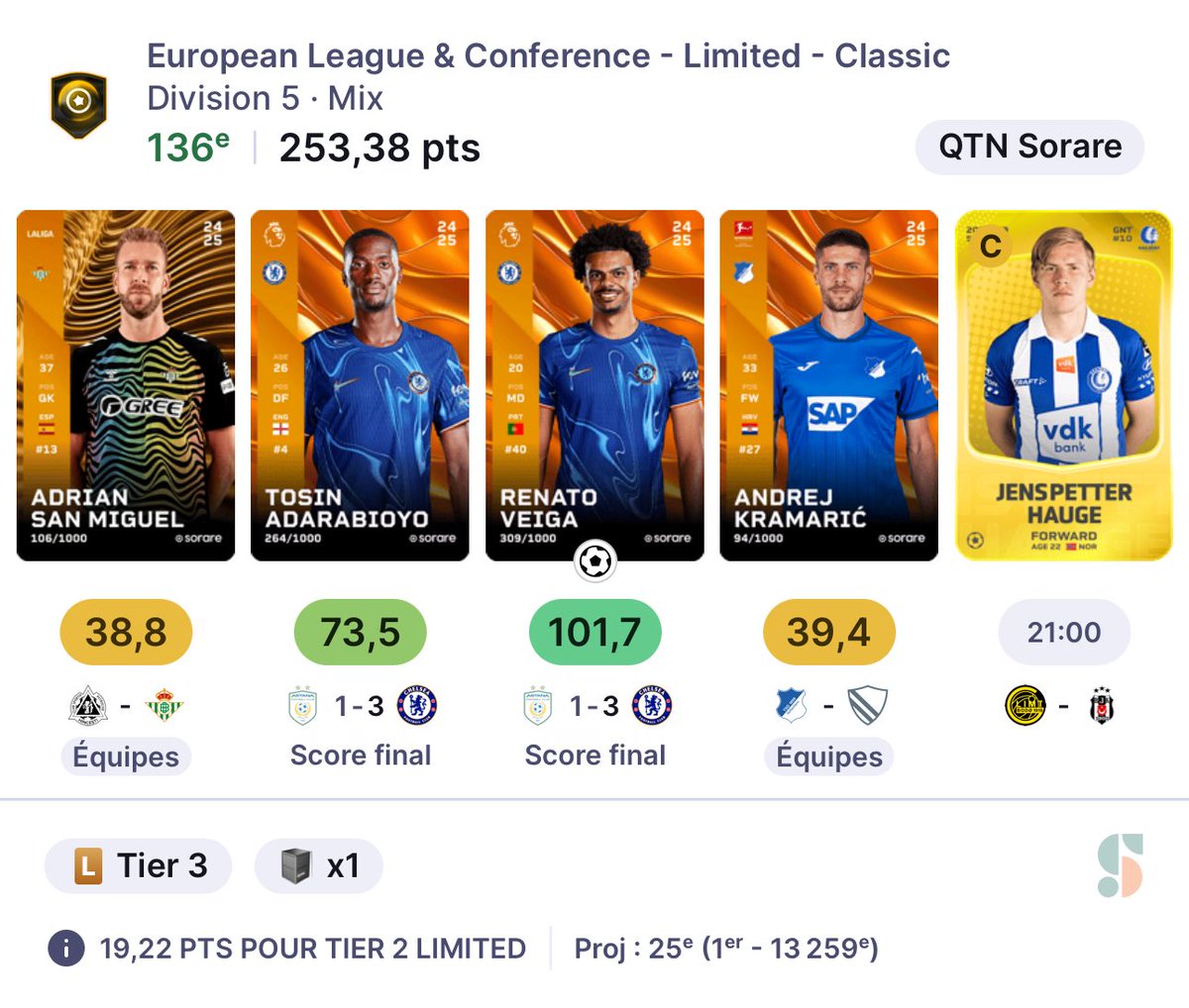 🎁 19ème Giveaway #Sorare du père noël QTN 🎅

Si Kramaric DS ce soir &amp; San Miguel tient le CS alors j’offre une carte de Kramaric 🇭🇷 🦾

🔃 RT ce tweet et mets un commentaire pour être éligible (bien me follow <a href="/QTNSorare/">QTN</a> ) 

🍀 Bonne chance à tous

🔔 Activez les notifs le père