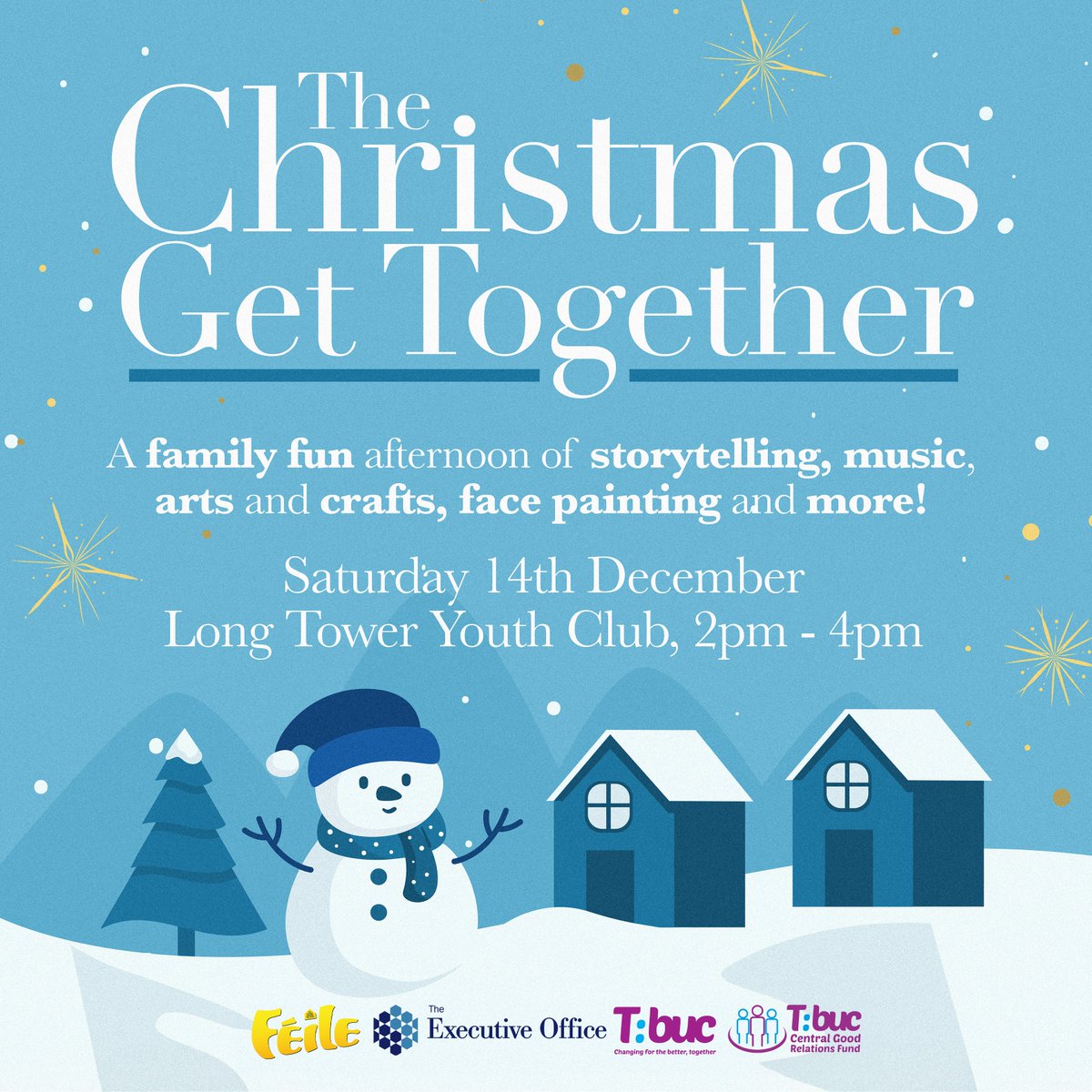 🎄 The Christmas Get Together is almost here! ⛄🎅

✨ Join us for a festive afternoon of fun! Enjoy storytelling, music, arts &amp; crafts, face painting and more. 🎨🎶🤶

Saturday, 14th December, 2pm – 4pm, Long Tower Youth Club, Free Entry!

Register: forms.gle/BD2iQYFqBqZuM4…