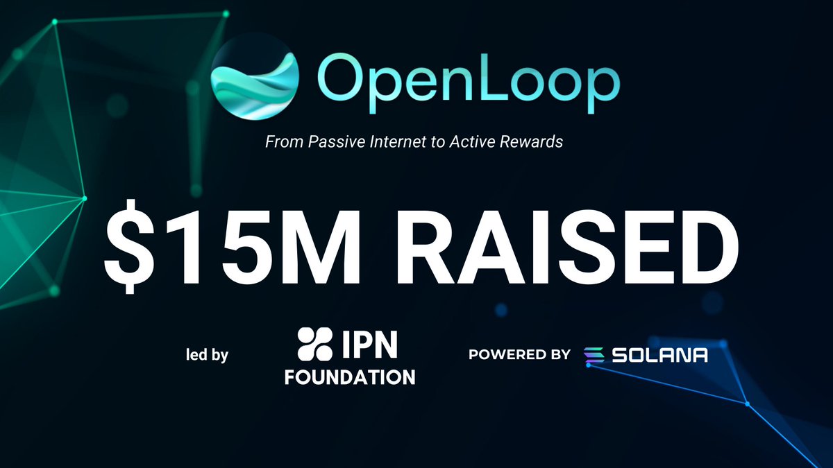 OpenLoop (@openloop_so) on Twitter photo We’re excited to announce we’ve raised $15 million to accelerate growth and innovation in decentralized connectivity and #AI model training, led by the IPN Foundation! As a trusted and forward-thinking venture fund, <a href="/IPNfdn/">IPN Foundation</a> backs renegades and trailblazers shaping the future of We’re excited to announce we’ve raised $15 million to accelerate growth and innovation in decentralized connectivity and #AI model training, led by the IPN Foundation! As a trusted and forward-thinking venture fund, <a href="/IPNfdn/">IPN Foundation</a> backs renegades and trailblazers shaping the future of