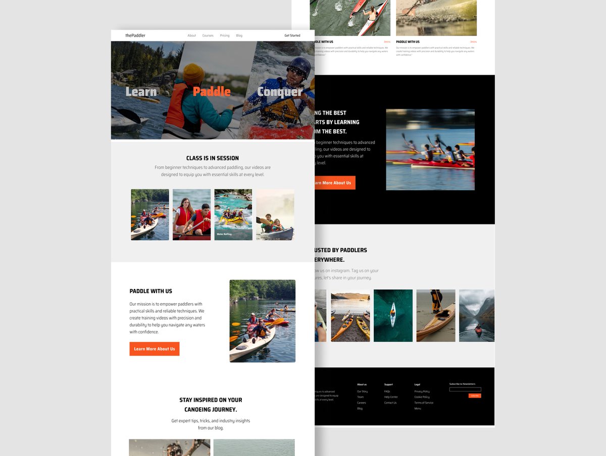 s4swhyte's tweet photo. Landing page design for a canoeing training camp. https://t.co/u593GV7vcc