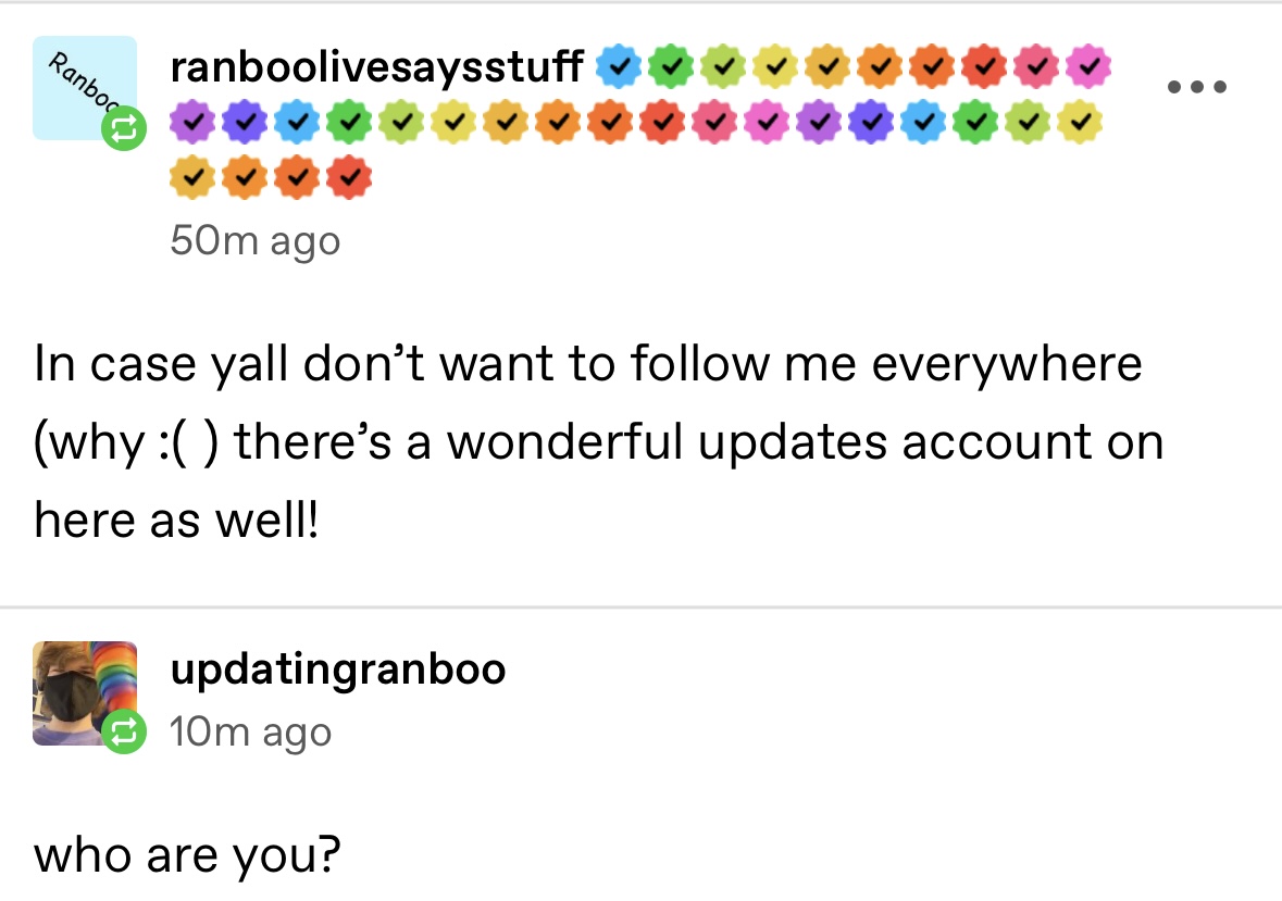 chronicallyzero's tweet image. fun things happening on my tumblr update acc this morning 😭😭😭